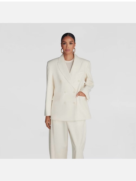 Jackets & Blazers - KBB by Kahlana Women's 'the David Blazer' Cotton Linen Blend cream blazer XL